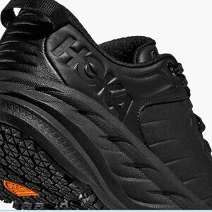 Hoka One Womens Black Leather Bondi SR Walking Shoes Size 6.5 Regular Width